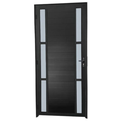 Porta Lambril Com Visor Duplo Alumínio Preto Linha Design